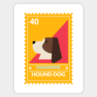 Handsome Hound Dog Stamp Sticker